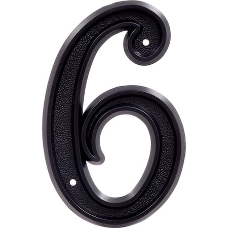 Hillman Hillman Group 844046 6 in. Matte Black Plastic House Number - 6 -  6 Piece 844046